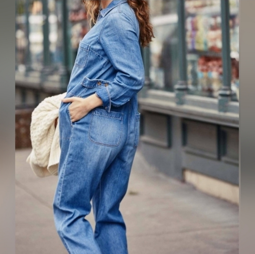 Hatch the everyday nursing denim jumpsuit, 2 ( medium ) - Picture 6 of 9